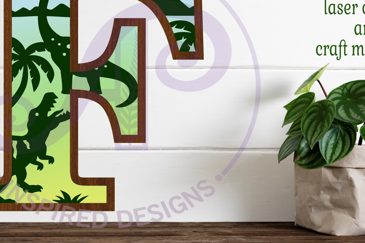 Intra απο ξύλο plywood 3mm-4mm πάχος - Dinosaurs Large F Wall Letter 3 Layer Δίασταση 30x20 cm INTRAFABR-114529843