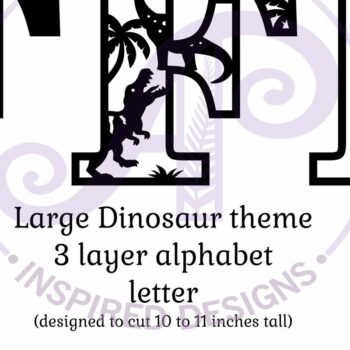 Intra απο ξύλο plywood 3mm-4mm πάχος - Dinosaurs Large F Wall Letter 3 Layer Δίασταση 30x20 cm INTRAFABR-114529843 - Image 2