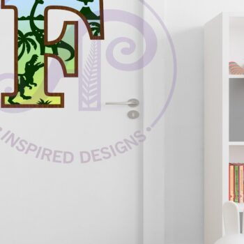 Intra απο ξύλο plywood 3mm-4mm πάχος - Dinosaurs Large F Wall Letter 3 Layer Δίασταση 30x20 cm INTRAFABR-114529843 - Image 3