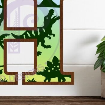Intra απο ξύλο plywood 3mm-4mm πάχος - Dinosaurs Large H Wall Letter 3 Layer Δίασταση 30x20 cm INTRAFABR-114529803 - Image 1
