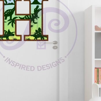 Intra απο ξύλο plywood 3mm-4mm πάχος - Dinosaurs Large H Wall Letter 3 Layer Δίασταση 30x20 cm INTRAFABR-114529803 - Image 3