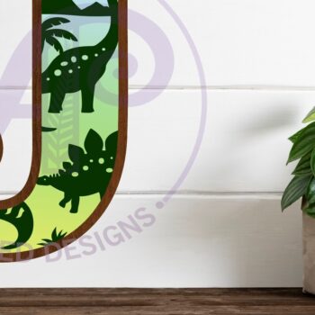 Intra απο ξύλο plywood 3mm-4mm πάχος - Dinosaurs Large J Wall Letter 3 Layer Δίασταση 30x20 cm INTRAFABR-114529774 - Image 1