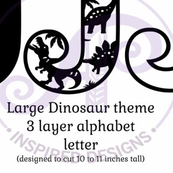 Intra απο ξύλο plywood 3mm-4mm πάχος - Dinosaurs Large J Wall Letter 3 Layer Δίασταση 30x20 cm INTRAFABR-114529774 - Image 2