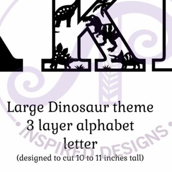 Intra απο ξύλο plywood 3mm-4mm πάχος - Dinosaurs Large K Wall Letter 3 Layer Δίασταση 30x20 cm INTRAFABR-114529737 - Image 2