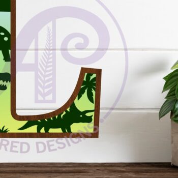 Intra απο ξύλο plywood 3mm-4mm πάχος - Dinosaurs Large L Wall Letter 3 Layer Δίασταση 30x20 cm INTRAFABR-114529703 - Image 1