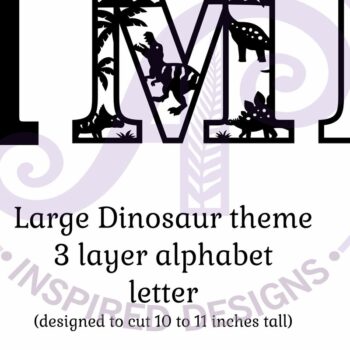 Intra απο ξύλο plywood 3mm-4mm πάχος - Dinosaurs Large M Wall Letter 3 Layer Δίασταση 30x20 cm INTRAFABR-114529694 - Image 2