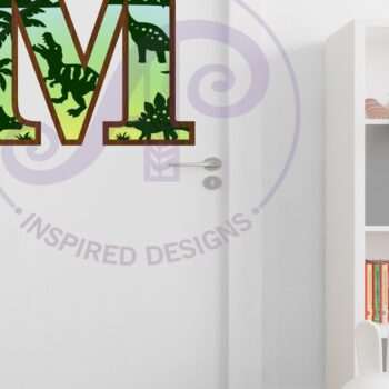 Intra απο ξύλο plywood 3mm-4mm πάχος - Dinosaurs Large M Wall Letter 3 Layer Δίασταση 30x20 cm INTRAFABR-114529694 - Image 3