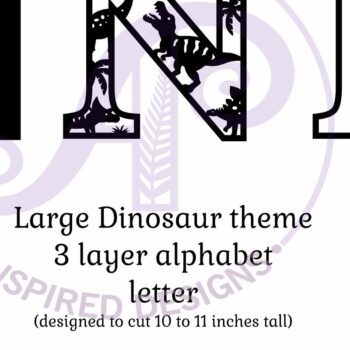 Intra απο ξύλο plywood 3mm-4mm πάχος - Dinosaurs Large N Wall Letter 3 Layer Δίασταση 30x20 cm INTRAFABR-114529683 - Image 2