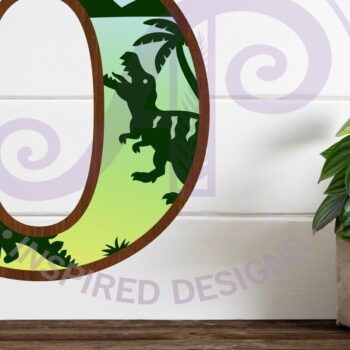 Intra απο ξύλο plywood 3mm-4mm πάχος - Dinosaurs Large O Wall Letter 3 Layer Δίασταση 30x20 cm INTRAFABR-114529669 - Image 1