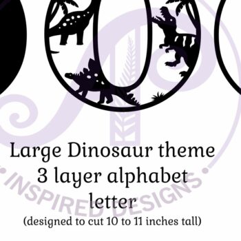 Intra απο ξύλο plywood 3mm-4mm πάχος - Dinosaurs Large O Wall Letter 3 Layer Δίασταση 30x20 cm INTRAFABR-114529669 - Image 2
