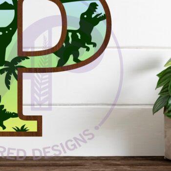 Intra απο ξύλο plywood 3mm-4mm πάχος - Dinosaurs Large P Wall Letter 3 Layer Δίασταση 30x20 cm INTRAFABR-114529662 - Image 1