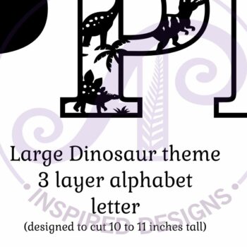 Intra απο ξύλο plywood 3mm-4mm πάχος - Dinosaurs Large P Wall Letter 3 Layer Δίασταση 30x20 cm INTRAFABR-114529662 - Image 2
