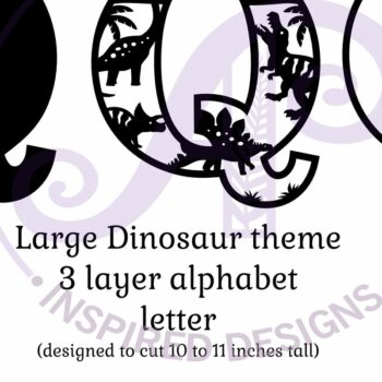Intra απο ξύλο plywood 3mm-4mm πάχος - Dinosaurs Large Q Wall Letter 3 Layer Δίασταση 30x20 cm INTRAFABR-114529652 - Image 2