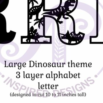Intra απο ξύλο plywood 3mm-4mm πάχος - Dinosaurs Large R Wall Letter 3 Layer Δίασταση 30x20 cm INTRAFABR-114529630 - Image 2