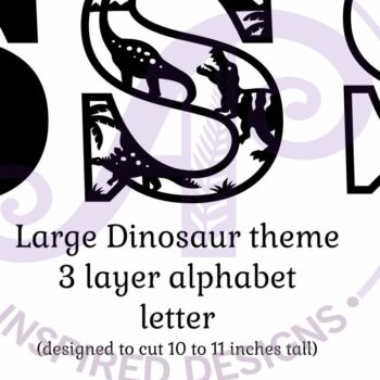 Intra απο ξύλο plywood 3mm-4mm πάχος - Dinosaurs Large S Wall Letter 3 Layer Δίασταση 30x20 cm INTRAFABR-114529621 - Image 2