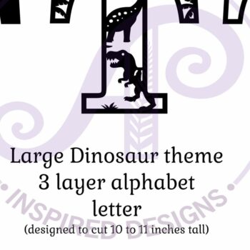 Intra απο ξύλο plywood 3mm-4mm πάχος - Dinosaurs Large T Wall Letter 3 Layer Δίασταση 30x20 cm INTRAFABR-114529601 - Image 2