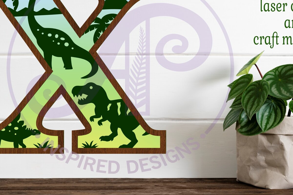 Intra απο ξύλο plywood 3mm-4mm πάχος - Dinosaurs Large X Wall Letter 3 Layer Δίασταση 30x20 cm INTRAFABR-114529547
