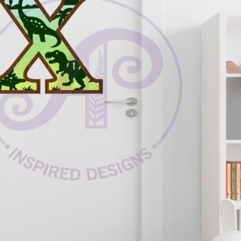 Intra απο ξύλο plywood 3mm-4mm πάχος - Dinosaurs Large X Wall Letter 3 Layer Δίασταση 30x20 cm INTRAFABR-114529547 - Image 3