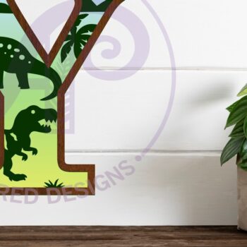 Intra απο ξύλο plywood 3mm-4mm πάχος - Dinosaurs Large Y Wall Letter 3 Layer Δίασταση 30x20 cm INTRAFABR-114529538 - Image 1