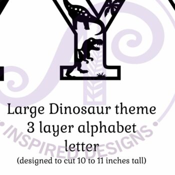 Intra απο ξύλο plywood 3mm-4mm πάχος - Dinosaurs Large Y Wall Letter 3 Layer Δίασταση 30x20 cm INTRAFABR-114529538 - Image 2
