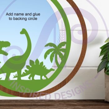 Intra απο ξύλο plywood 3mm-4mm πάχος - Τοίχος προσωποποιημένου ονόματος με στρώσεις δεινοσαύρων Δίασταση 40x50 cm INTRAFABR-117902804 - Image 3