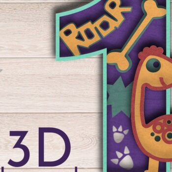 Intra απο ξύλο plywood 3mm-4mm πάχος - Dinosaurs Number 1, Laser Cutting  Δίασταση 20x20 cm INTRAFABR-36735518 - Image 2