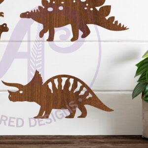 Intra απο ξύλο plywood 3mm-4mm πάχος - Σχήματα κοπής με λέιζερ Silhouette Dinosaurs 4 Δίασταση 30x20 cm INTRAFABR-86251713
