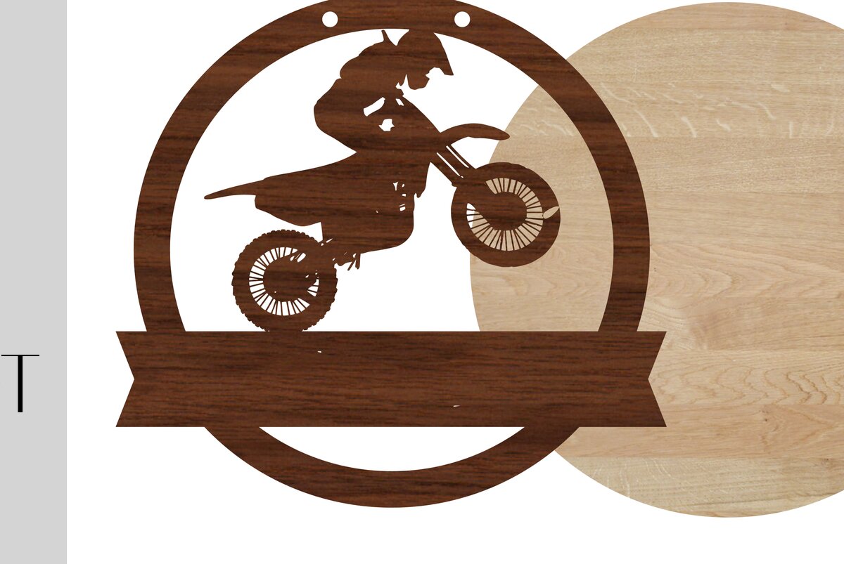 Intra απο ξύλο plywood 3mm-4mm πάχος - Dirt Bike Welcome Sign and Blank Δίασταση 20x20 cm INTRAFABR-14177789