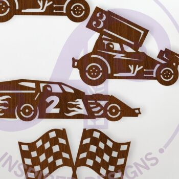 Intra απο ξύλο plywood 3mm-4mm πάχος -   με αποκοπές λέιζερ Dirt Race Cars Δίασταση 30x20 cm INTRAFABR-124362657 - Image 1