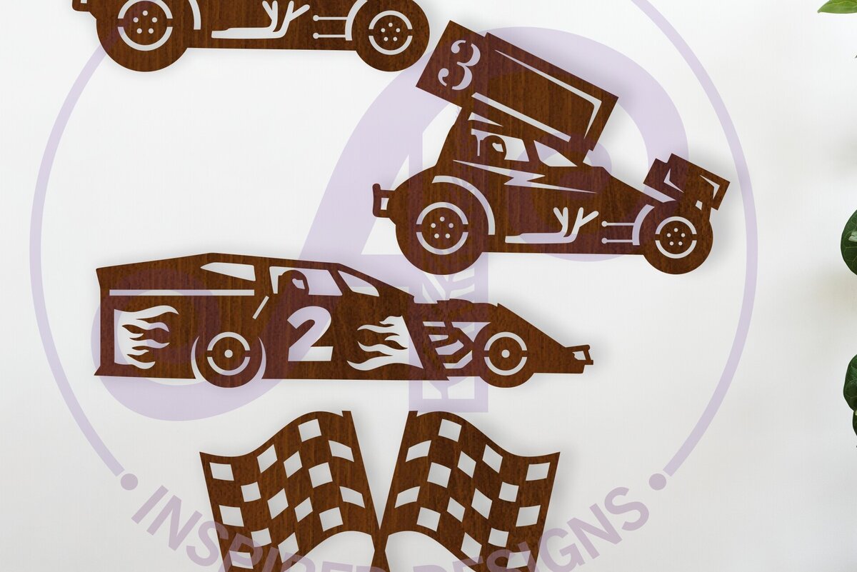 Intra απο ξύλο plywood 3mm-4mm πάχος -   με αποκοπές λέιζερ Dirt Race Cars Δίασταση 30x20 cm INTRAFABR-124362657