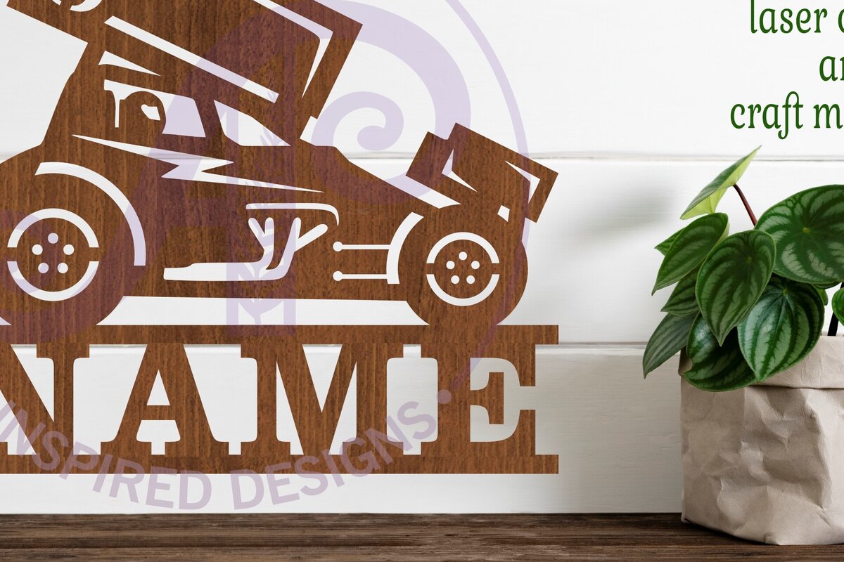 Intra απο ξύλο plywood 3mm-4mm πάχος - Σήμα ονόματος αυτοκινήτου Dirt Racer Sprint  Δίασταση 30x20 cm INTRAFABR-96246166