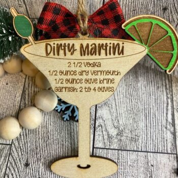 Intra απο ξύλο plywood 3mm-4mm πάχος - Dirty Martini Drink Ornament Laser  Δίασταση 6x6 cm INTRAFABR-50479813 - Image 1