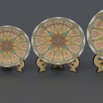 Intra απο ξύλο plywood 3mm-4mm πάχος - Πλαίσιο πιάτων, Πιατοθήκη Σχέδια κοπής με λέιζερ Δίασταση 20x20 cm INTRAFABR-37057337 - Image 4