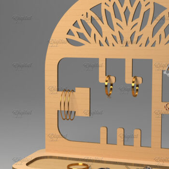 Intra απο ξύλο plywood 3mm-4mm πάχος - Οθόνη κοπής με λέιζερ. Διοργανωτής κοσμημάτων Δίασταση 30x20 cm INTRAFABR-83372293 - Image 1