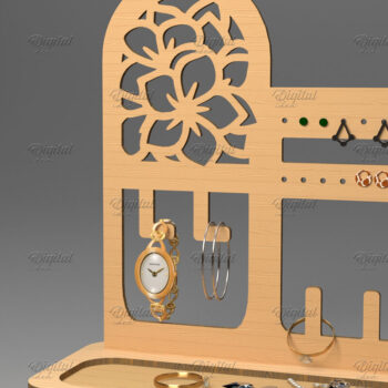 Intra απο ξύλο plywood 3mm-4mm πάχος - Οθόνη κοπής με λέιζερ. Διοργανωτής κοσμημάτων Δίασταση 30x20 cm INTRAFABR-83369186 - Image 1