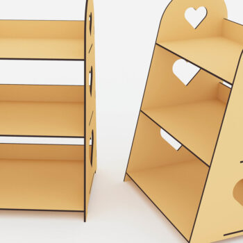 Intra απο ξύλο plywood 3mm-4mm πάχος - Εμφάνιση βάσης 3 ραφιού   Cut Laser Δίασταση 250x200 cm INTRAFABR-72392276 - Image 2