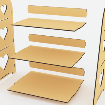 Intra απο ξύλο plywood 3mm-4mm πάχος - Εμφάνιση βάσης 3 ραφιού   Cut Laser Δίασταση 250x200 cm INTRAFABR-72392276 - Image 4