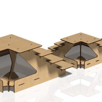 Intra απο ξύλο plywood 3mm-4mm πάχος - Βάση οθόνης, θήκη,  Stander Δίασταση 20x20 cm INTRAFABR-45922193 - Image 2