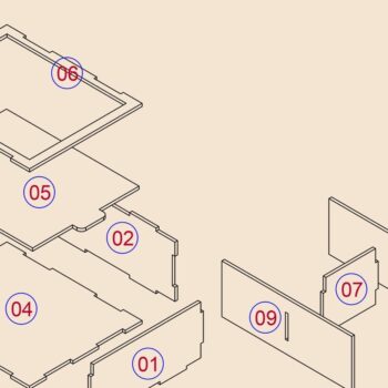 Intra απο ξύλο plywood 3mm-4mm πάχος - Διαιρεμένο κουτί με συρόμενη πόρτα,  Δίασταση 30x20 cm INTRAFABR-39960645 - Image 7