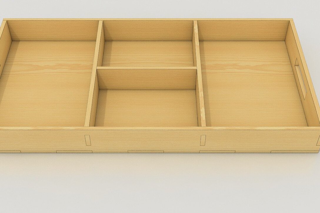 Intra απο ξύλο plywood 3mm-4mm πάχος - Δίσκος σερβιρίσματος χωρισμένος, επίπεδος ξύλο, κομμένος με λέιζερ Δίασταση 20x20 cm INTRAFABR-37058891