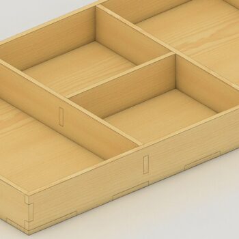 Intra απο ξύλο plywood 3mm-4mm πάχος - Δίσκος σερβιρίσματος χωρισμένος, επίπεδος ξύλο, κομμένος με λέιζερ Δίασταση 20x20 cm INTRAFABR-37058891 - Image 3