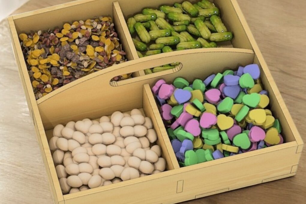 Intra απο ξύλο plywood 3mm-4mm πάχος - Διαιρεμένος δίσκος  188 Δίασταση 4x4 cm INTRAFABR-118355790