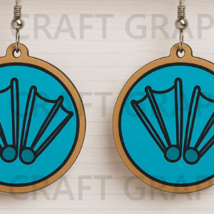 Intra απο ξύλο plywood 3mm-4mm πάχος - Πτερύγια κατάδυσης Σκουλαρίκια κοπής με λέιζερ  Δίασταση 3x3 cm INTRAFABR-123663757