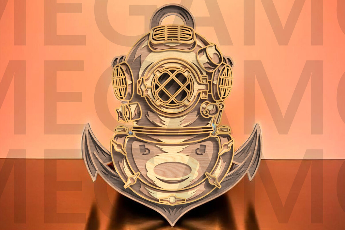 Intra απο ξύλο plywood 3mm-4mm πάχος - Καταδυτικό κράνος άγκυρα  Layered Δίασταση 4x4 cm INTRAFABR-123611991