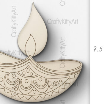 Intra απο ξύλο plywood 3mm-4mm πάχος - Χειροτεχνία χρωματισμού κεριών Diwali με λέιζερ Δίασταση 6x6 cm INTRAFABR-107953595 - Image 3