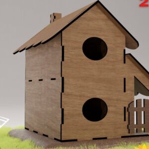 Intra απο ξύλο plywood 3mm-4mm πάχος -  με λέιζερ DIY Birdhouse Δίασταση 20x20 cm INTRAFABR-114210422