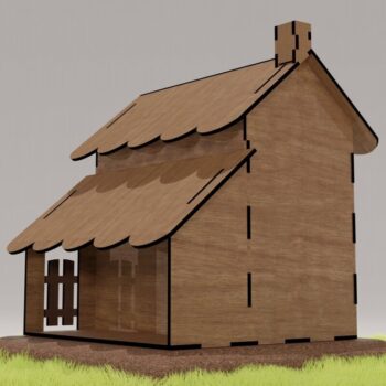 Intra απο ξύλο plywood 3mm-4mm πάχος -  με λέιζερ DIY Birdhouse Δίασταση 20x20 cm INTRAFABR-114210422 - Image 6