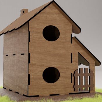 Intra απο ξύλο plywood 3mm-4mm πάχος -  με λέιζερ DIY Birdhouse Δίασταση 20x20 cm INTRAFABR-114210422 - Image 10