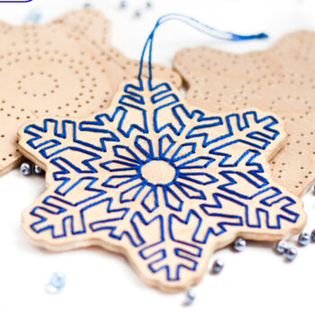 Intra απο ξύλο plywood 3mm-4mm πάχος - DIY Χριστουγεννιάτικα Στολίδια Snowflake Δίασταση 6x6 cm INTRAFABR-112078506 - Image 3
