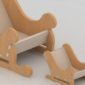 Intra απο ξύλο plywood 3mm-4mm πάχος - Χριστουγεννιάτικο έλκηθρο DIY  024 Δίασταση 4x4 cm INTRAFABR-117602363 - Image 1